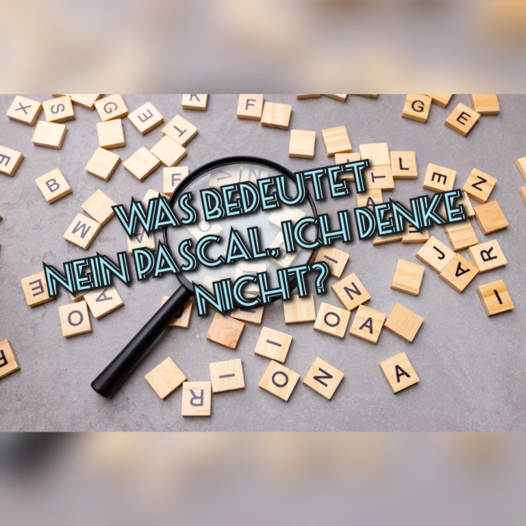 Was bedeutet Nein Pascal, ich denke nicht: Bedeutung, Definition ...